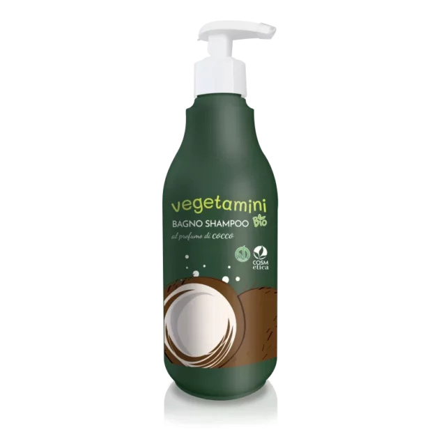 Flacone detergente biologico bagno shampoo bio per bambini al cocco