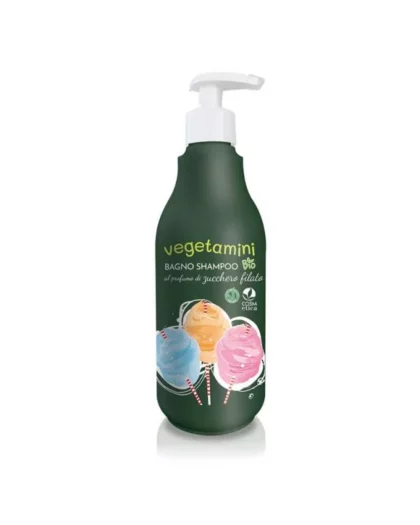 Flacone detergente biologico bagno shampoo bio per bambini allo zucchero filato