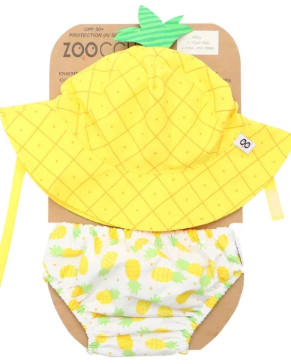 Set baby costumino contenitivo e cappellino a tema ananas