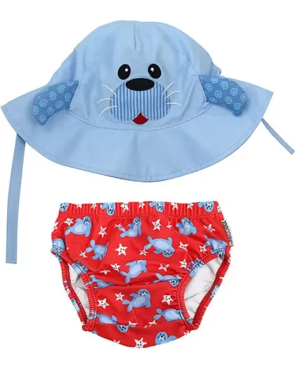 Set baby costumino contenitivo e cappellino a tema foca