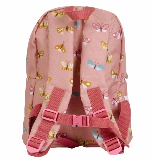 retro d zaino per bambini rosa con stampe di farfalle colorate