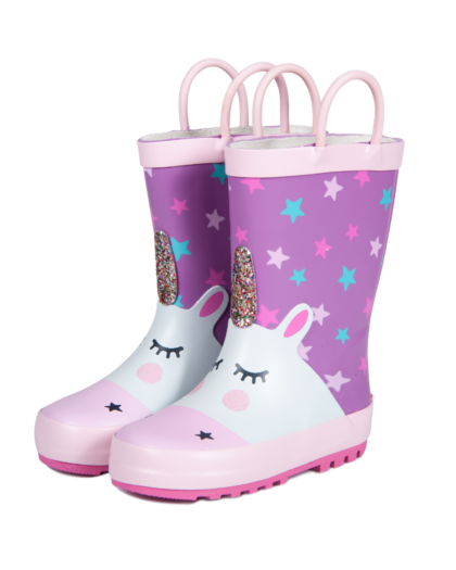 Stivaletti per bambini anti-pioggia impermeabili - Mr.Tiggle - Unicorno e Stelle