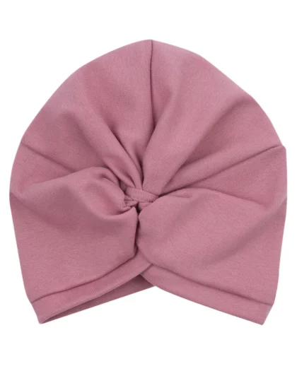 cappello rosa a turbante in cotone biologico