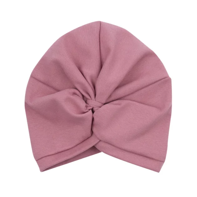 cappello rosa a turbante in cotone biologico