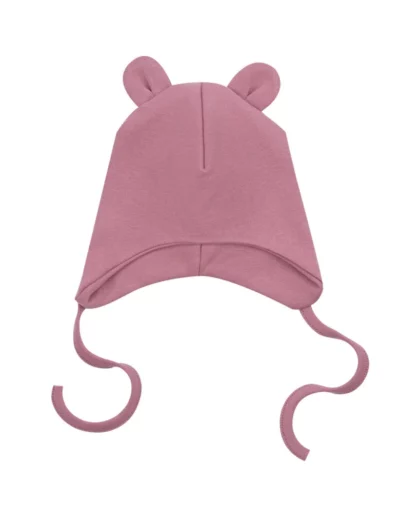 cappellino in cotone organico con orecchie di colore rosa