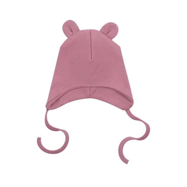 cappellino in cotone organico con orecchie di colore rosa