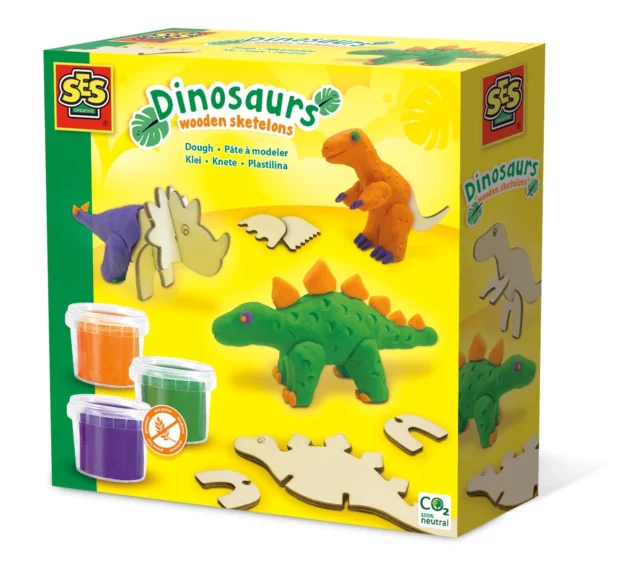 kit creativo costruisci i dinosauri con la pasta modellabile