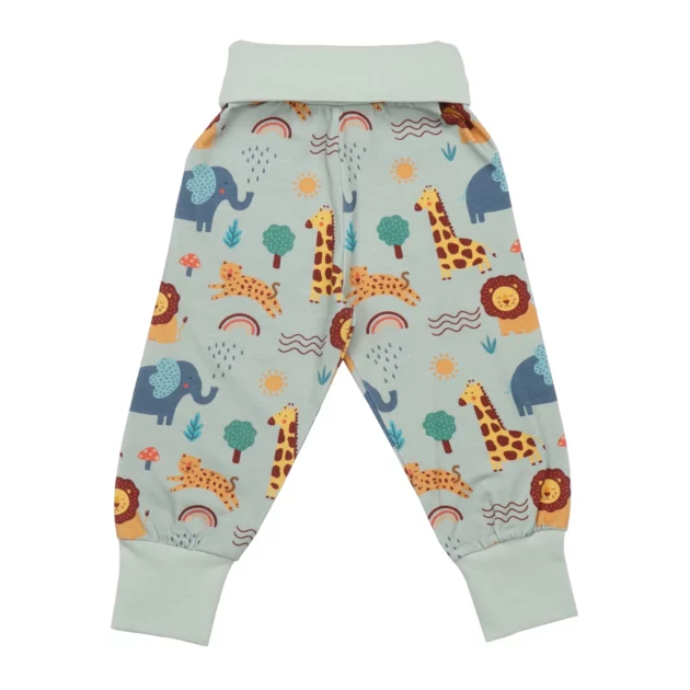 pantaloni per bambini con stampe animali safari