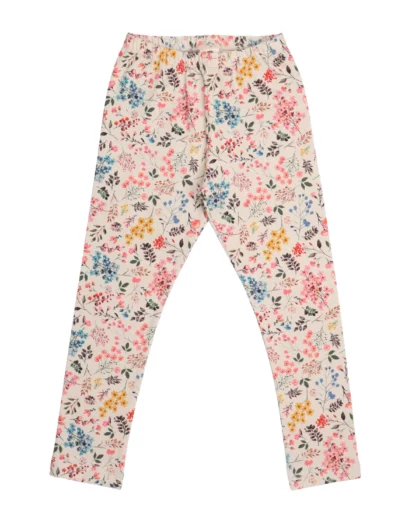 leggings per bambina con stampe di piccoli fiorellini colorati