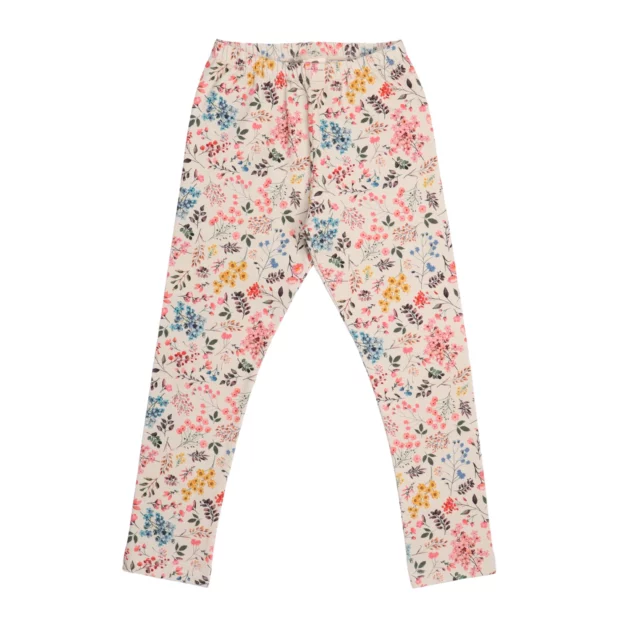 leggings per bambina con stampe di piccoli fiorellini colorati