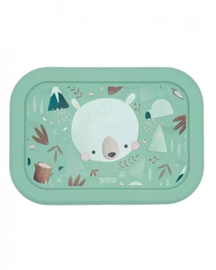 porta pranzo in silicone per bambini con disegno di orso