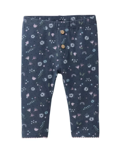 leggings a fiori per bambina in cotone biologico