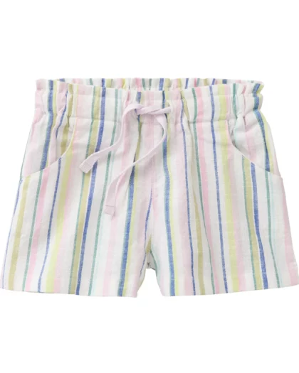 short per bambina in cotone biologico a righe