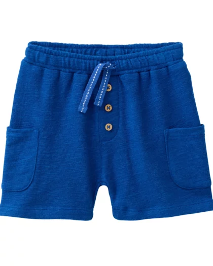 pantaloncino in puro cotone biologico di colore blu per bambini