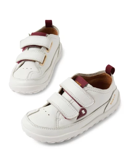 Scarpine bianche primi passi in pelle del brand bobux modello step up dawn
