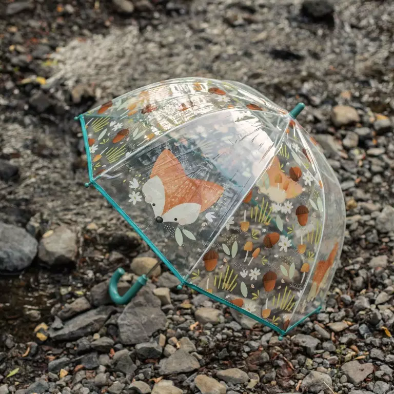 Ombrello trasparente per bambini - Volpe Crunchy - immagine 4