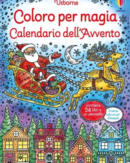 Calendario dell'avvento Usborne coloro per magia, 24 libricini da colorare in attesa del natale
