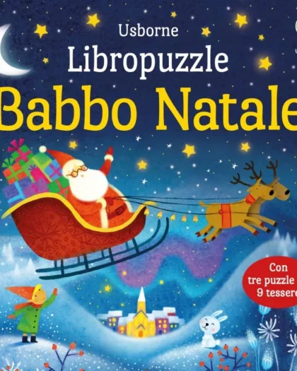 libro per bambini a tema babbo natale con all'interno 3 puzzle. Marca usborne