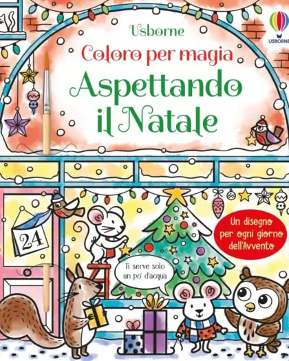 libro da colorare con acqua, aspettando il Natale, marca usborne