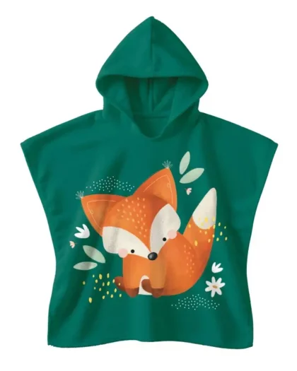 Poncho da Bagno con Cappuccio Volpe Crunchy - Sassi Junior