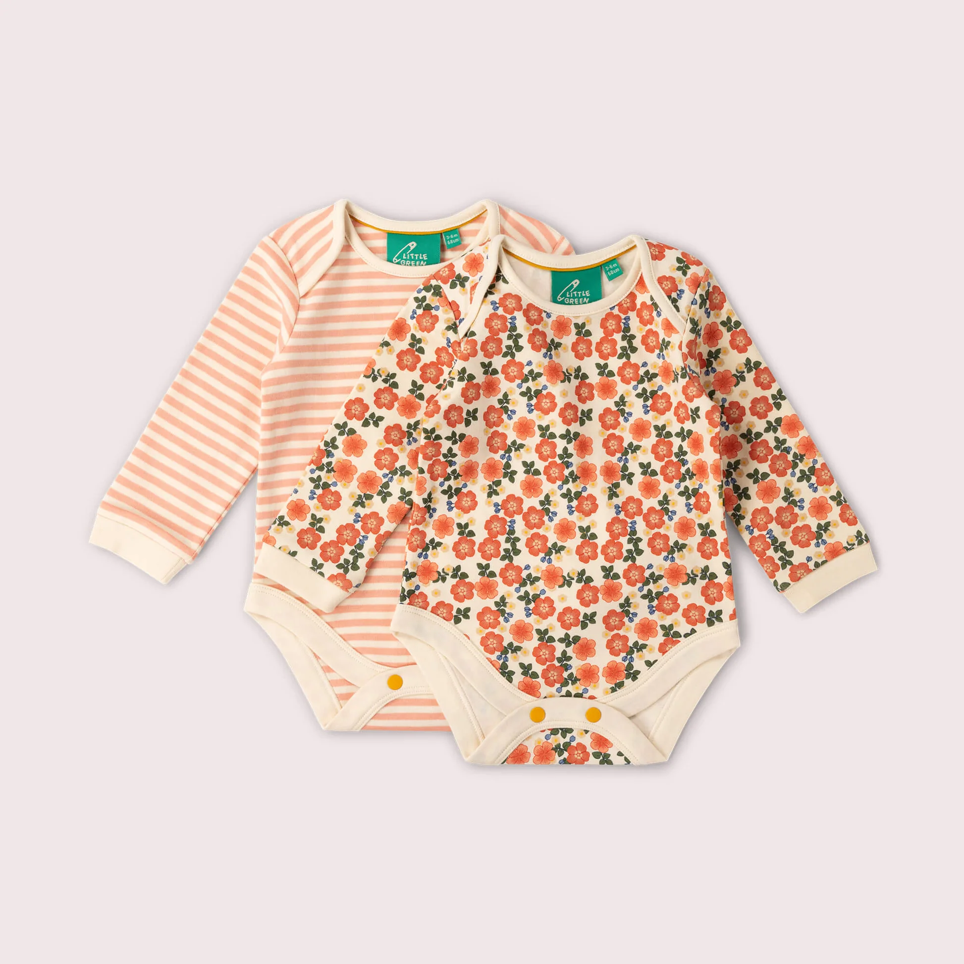 Little Green Radicals - Set 2 Body Neonata "Petals" in Cotone Biologico Fairtrade