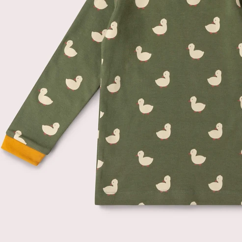 Little Green Radicals - T-Shirt Manica Lunga "Olive Ducks" in Cotone Biologico Fairtrade - immagine 2