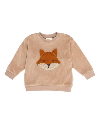 Wooly Organic - Maglione Volpe Ricamato in Cotone Biologico GOTS