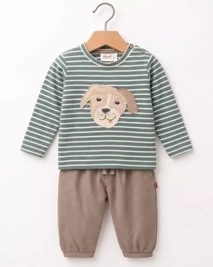 People Wear Organic - Completo in Cotone Biologico GOTS "Cagnolino"