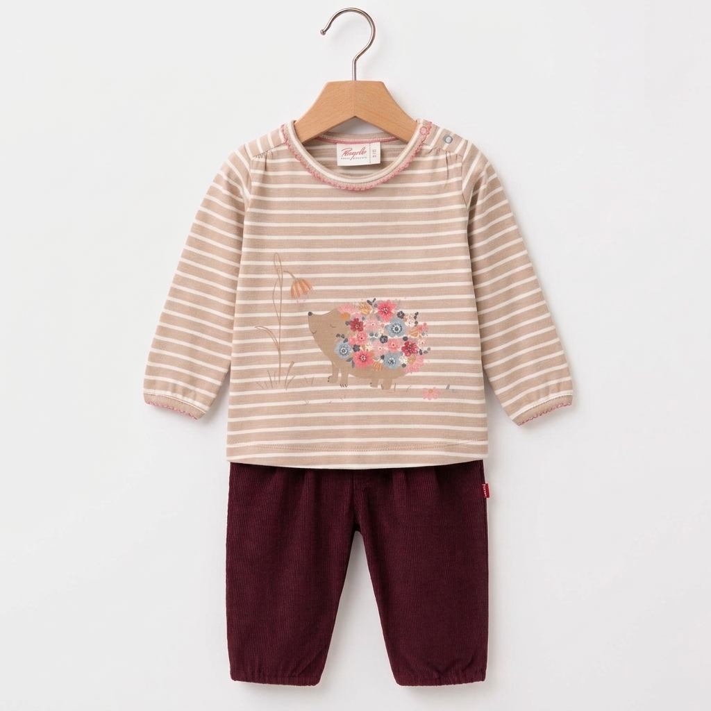 People Wear Organic - Completo in Cotone Biologico GOTS "Riccio Fiorito"